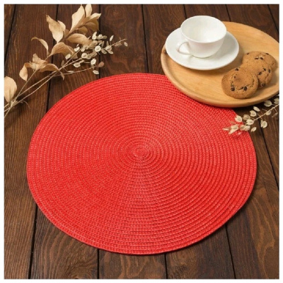 Салфетка сервировочная Доляна  "Классика", цв.красный, d 38 см   4360975