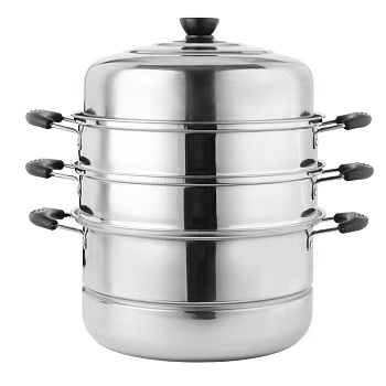 Vetta 6л d28см, 3 яруса, индукицонное дно, нерж. сталь 822-107