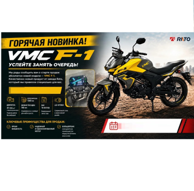 VMC F1 BY49Q-A 49,5сс (125) СЕРИЯ R1250 (GREY/YELLOW) (арт.60980)