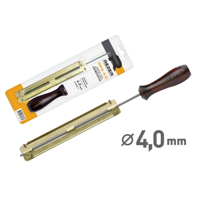 Напильник в оправе (Rezer) 4,0 мм, деревянная рукоятка. 03.009.00008