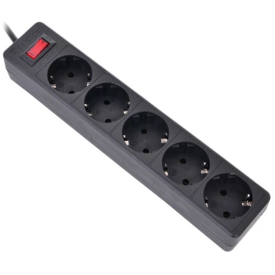 Defender ES 3 м, черный, 5 розеток