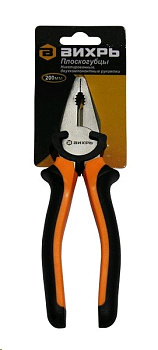 Плоскогубцы (пассатижи),200мм.,никелированные,двухкомпонентные рукоятки Вихрь