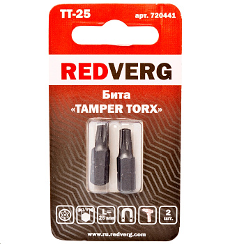 Бита Redverg Torx Tamper 25х25 (2шт.)(720441)