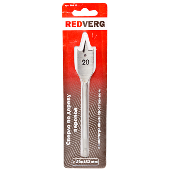 20 Сверло по дереву RedVerg перовое HCS 20 мм(600251)