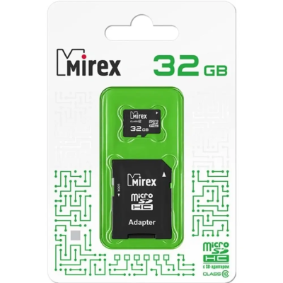 micro SDHC 32GB Class 10 Mirex + adapter (13613-AD10SD32)