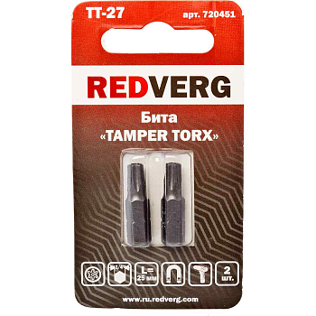 Бита Redverg Torx Tamper 27х25 (2шт.)(720451)