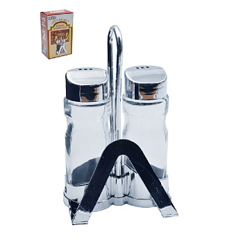 Набор для специй 2пр 360MI-21-3 на подставке с салфетницей 80565										