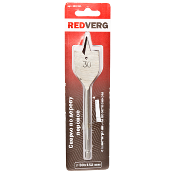 30 Сверло по дереву RedVerg перовое HCS 30 мм(600311)