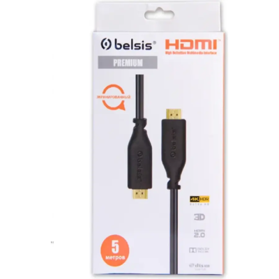 HDMI- HDMI 5м (19pin to 19pin) v2.0 Belsis BW1429