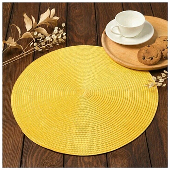 Салфетка сервировочная Доляна  "Классика", цв.желтый, d 38 см   4360973