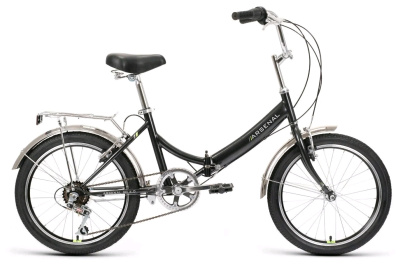 20 FORWARD ARSENAL 20 2.0 (20" 6 ск. рост. 14") 2022, черный/зеленый, RBK22FW20533 Велосипед