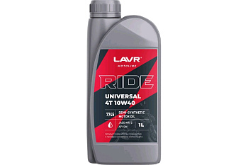 LAVR MOTO Моторное масло RIDE UNIVERSAL 4T 10W40 SM 1л (арт.Ln7745)