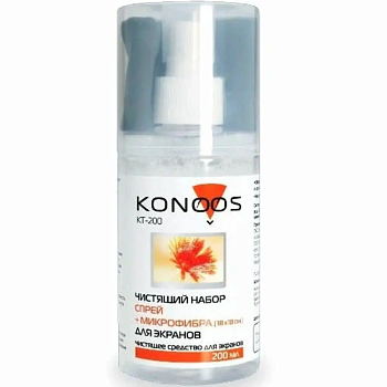 Konoos KT-200 ДЛЯ ЭКРАНОВ СПРЕЙ 200МЛ +САЛФЕТКА