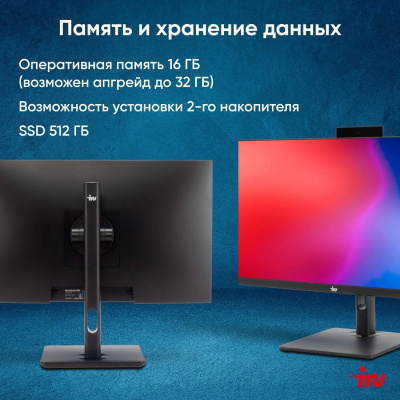 IRU 23ID 23.8" Full HD i7 1255U (1.7) 16Gb SSD512Gb Iris Xe CR Windows 11 Pro GbitEth WiFi (1994784)