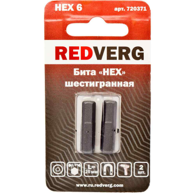 Бита Redverg HEX 6x25 (2шт.)(720371)