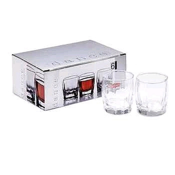 Набор стопок стеклянных  6 шт Pasabahce "Dance" 60 мл (водка), PSB 42864