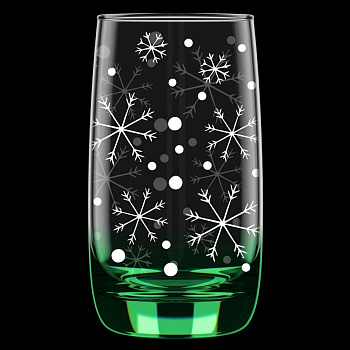 Набор стаканов 330мл 6шт арт 158-ГН9 Снегопад зелёный