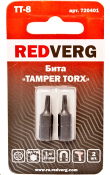 Бита Redverg Torx Tamper 8x25 (2шт.)(720401)