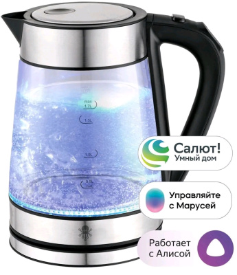 SLS KET-03 WiFi, glass/black(SLSKET_3) + SLS-SWC-05WFWH переключатель