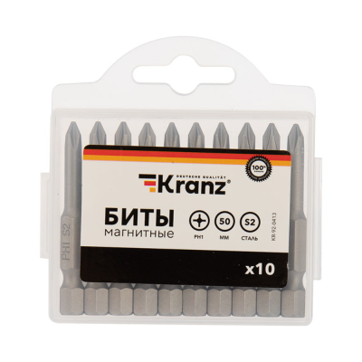 Бита PH1х50мм 10шт Kranz