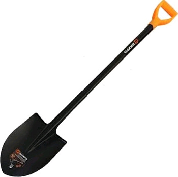 Штыковая лопата с изогнутой тулей, металлический черенок Вихрь