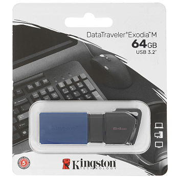 64GB Kingston DataTraveler Exodia M DTXM/64GB USB3.2 черный/синий