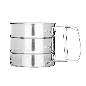 Кружка-сито для просеивания муки, металл, обьем 375гр 884-005