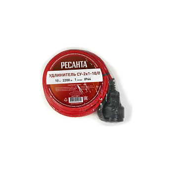 Удлинитель силовой б/катушки, СУ-2х1-10/0 (IP44) Ресанта