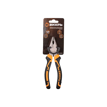 Плоскогубцы (пассатижи),160мм.,никелированные,двухкомпонентные рукоятки Вихрь