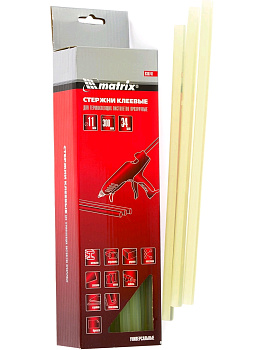 Стержни клеевые, 11 мм,  L-300 мм, прозрачный// MATRIX 930741