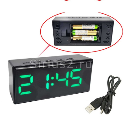 Часы N 6093 зеленый USB, 3*R3