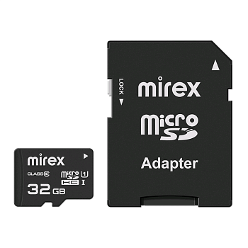 micro SDHC 32GB Class 10 MIREX + adapter UHS-I, U1 (13613-ADSUHS32)