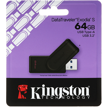 64GB Kingston DataTraveler Exodia S DTXS/64GB USB3.2 черный