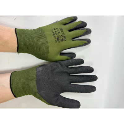 Перчатки нейлоновые с вспененным резиновым покрытием №43 Камуфляж TEXНО (12/600) НОВИНКА 25