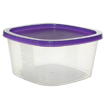 Контейнер для СВЧ и заморозки 0,5л квадратный Микс