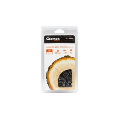 Цепь  пильная Gramex SEMI CHISEL 3/8" LP, 1,3мм, 52 звена ,блистер (1/100)