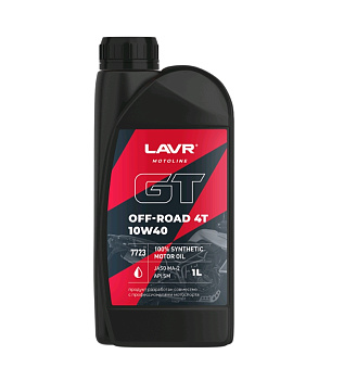 LAVR MOTO Моторное масло (синт.100%) GT OFF ROAD 4T 10W40 SM 1л (арт.Ln7723)