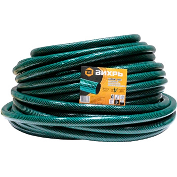 Шланг поливочный ПВХ,трёхслойный армированный 3/4", 25м (зелёный) Вихрь