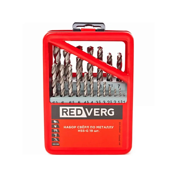 Набор сверл по металлу REDVERG 19 шт HSS-G, 1-10 мм(501042)