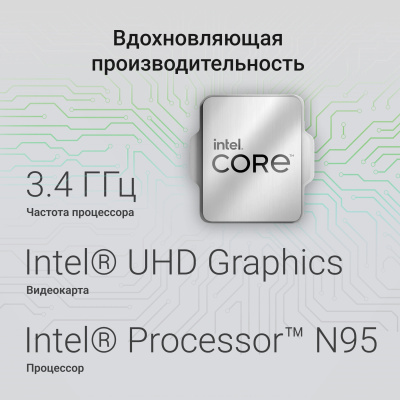 Digma Action 23.8" Full HD N95 (1.7) 8Gb SSD256Gb UHDG CR Windows 11 Pro GbitEth WiF (DM23N9-8CXW01)