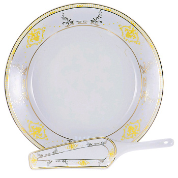 Набор для торта 2 пр Аврора Мира 30см керам 113-19048