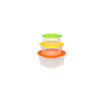 Набор контейнеров пластмассовых 3шт квадратные (0,5л,0,9л,1,55л) 8007