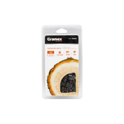 Цепь  пильная Gramex SEMI CHISEL 3/8" LP, 1,3мм, 55 звеньев ,блистер (1/100)