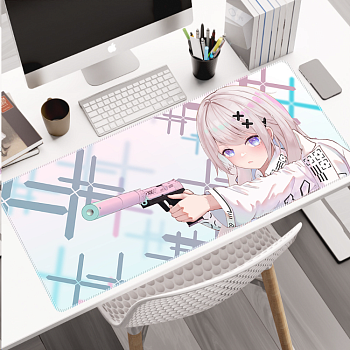 Игровой коврик для мышки большой, аниме CS. Размер 800х300x3  (Принцесса CS белый)
