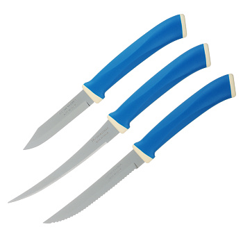 Нож кухонный набор 3предм Tramontina Felice д/томатов 12,7см, д/мяса 12,7см, д/овощей 7,6см 