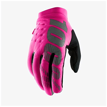 100% Brisker Womens Glove  (Neon Pink/Black, M, 2021 (11016-263-09))