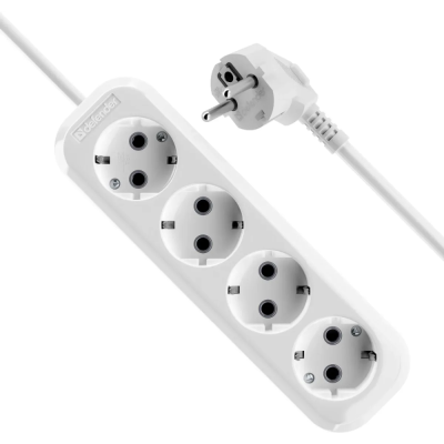 Defender R340 16 А, 3 м, 4 розетки, заземление, белый