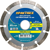 Диск алмазный сегментный "125 х 22 мм" (Практика) 030-672