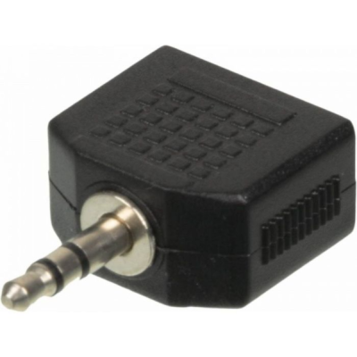 Ningbo 2X3.5MM JACK(F)-3.5MM JACK(M) ЧЕРНЫЙ (JAAA095-B)